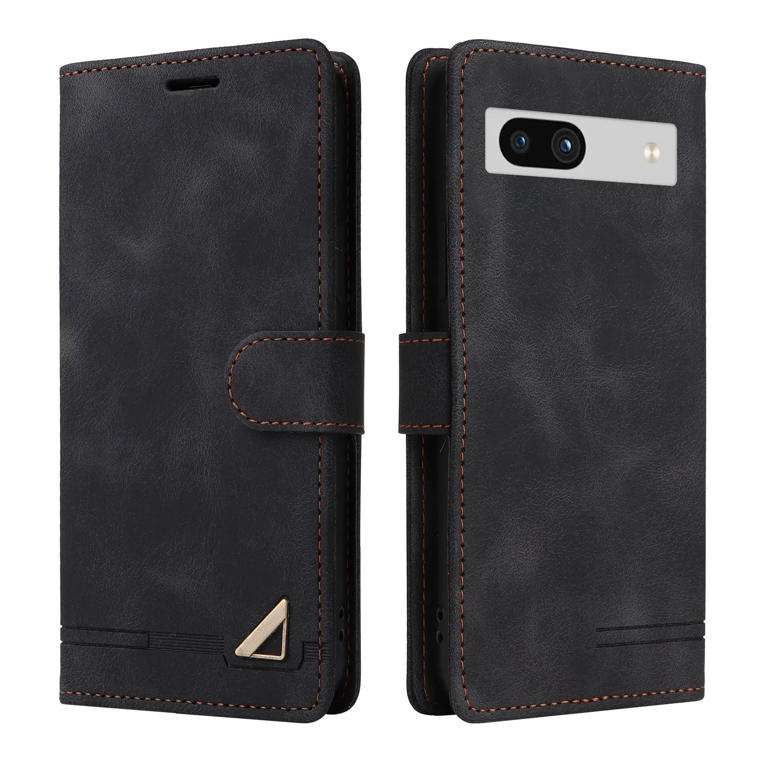 007 Series Wallet Leather Case for Google Pixel 7a , Skin-touch Feeling Flip Folio Stand Phone Cover