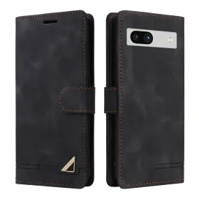 007 Series Wallet Leather Case for Google Pixel 7a , Skin-touch Feeling Flip Folio Stand Phone Cover