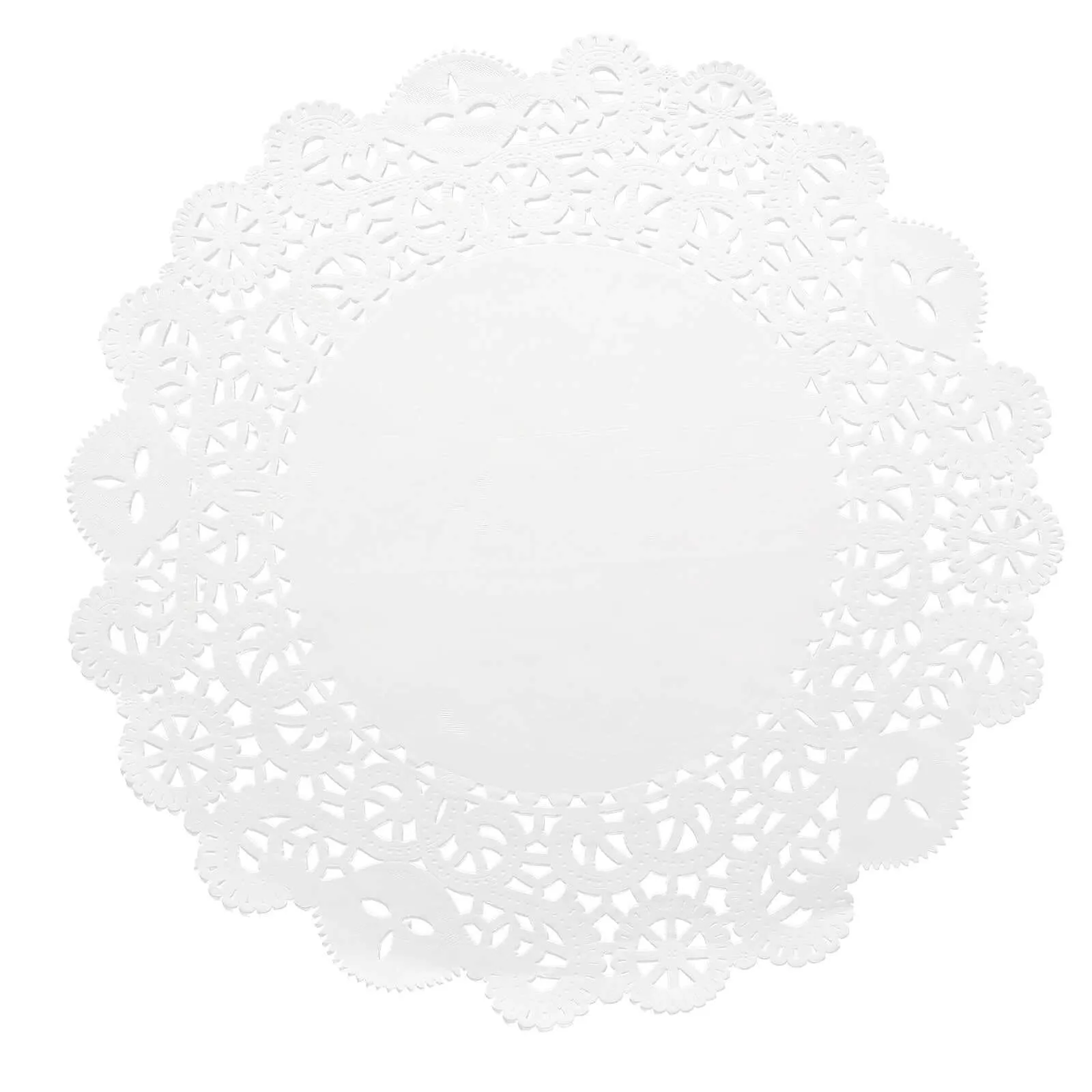 100 Pcs White Food Grade Paper Placemats, Round Lace Paper Doilies 14"