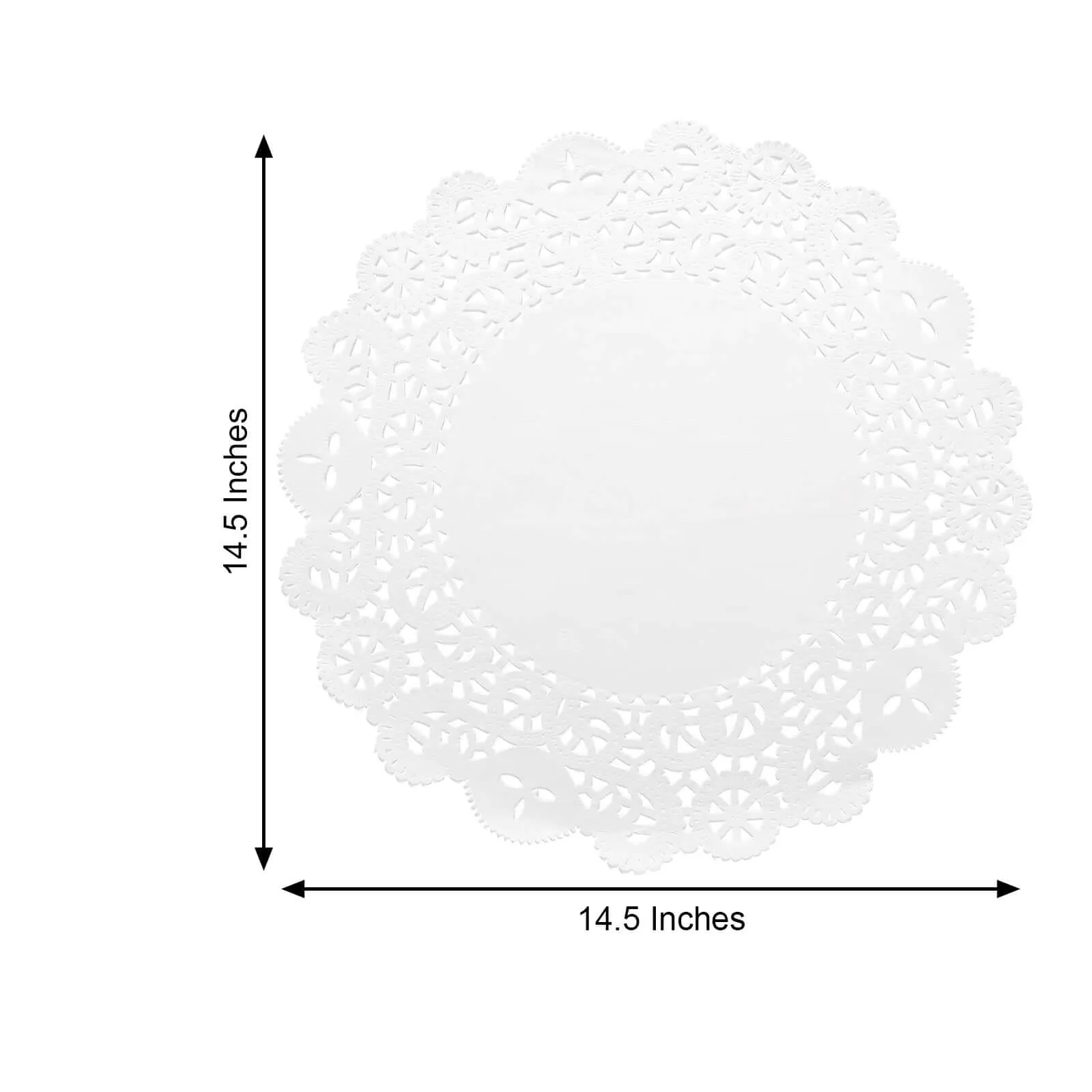 100 Pcs White Food Grade Paper Placemats, Round Lace Paper Doilies 14"