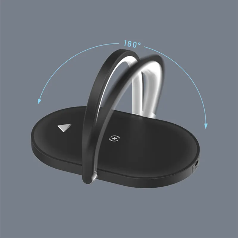 15W Qi Wireless Charger LED Desk Lamp With Phone Holder