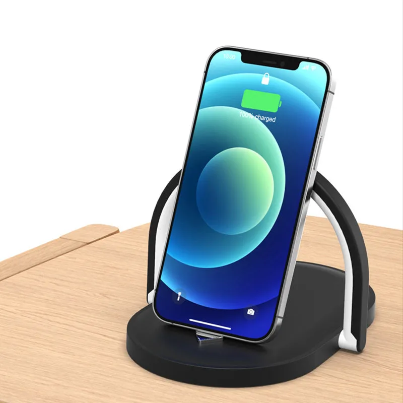 15W Qi Wireless Charger LED Desk Lamp With Phone Holder