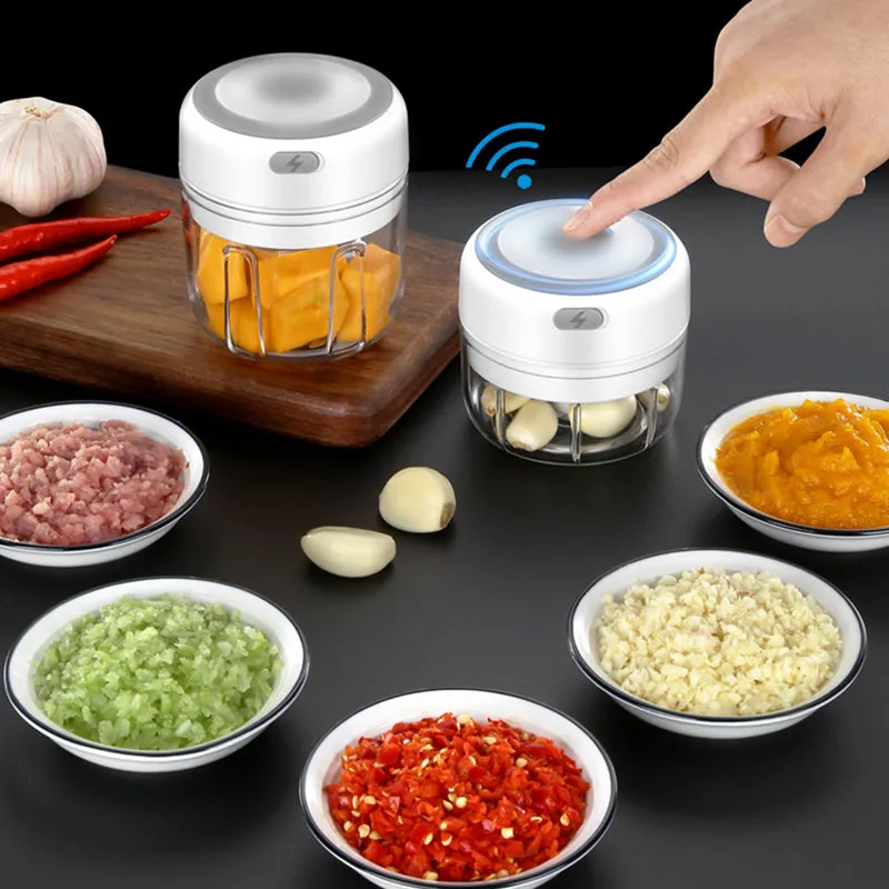 250ML Wireless Portable Garlic Chopper Electric Vegetable Masher