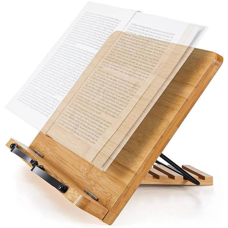 34X24Cm Adjustable Bamboo Book Stand- Jc-91