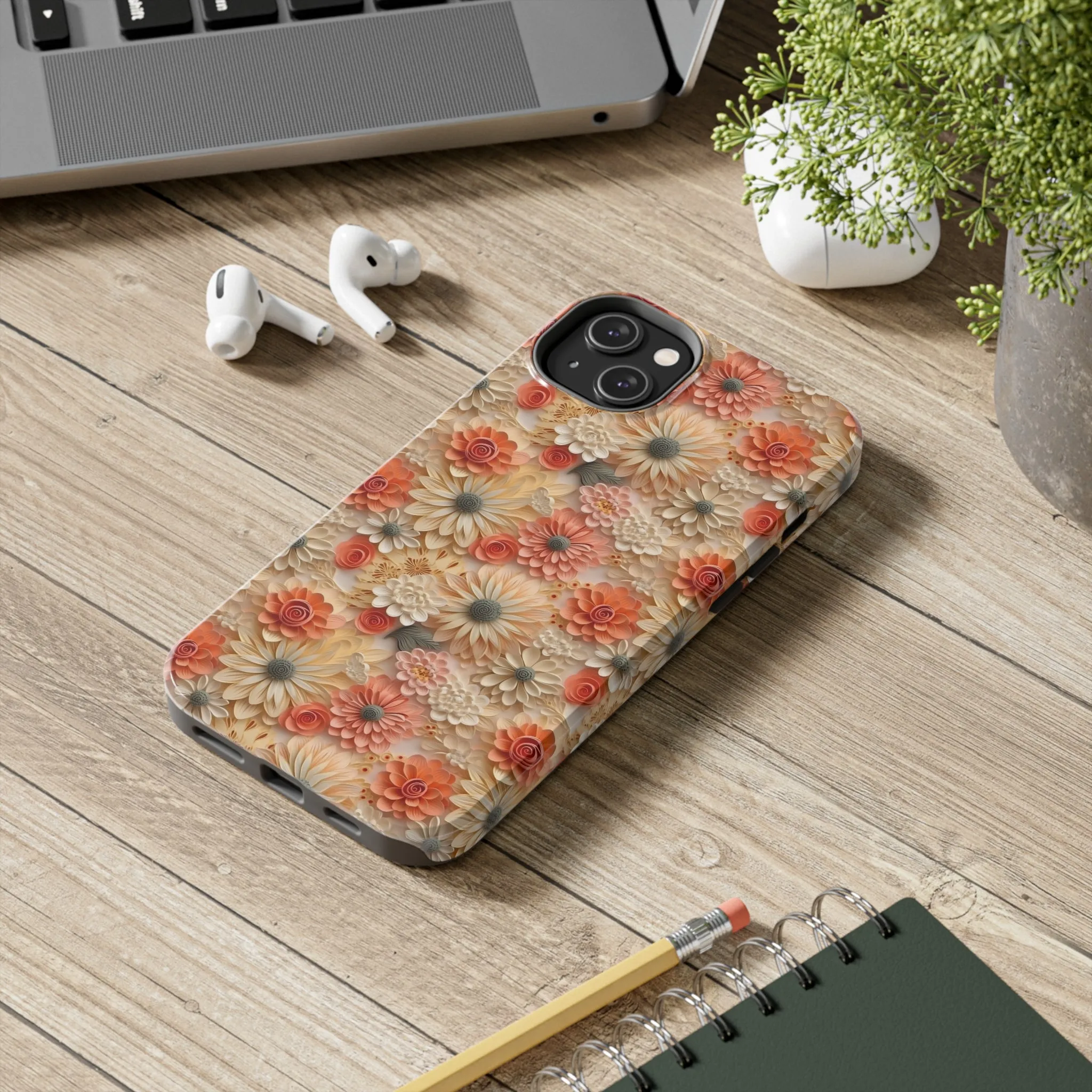 3D Wildflower Floral Pattern print design Phone Case- Lightweight, Impact Resistant Cover for iPhone 6, 6s, 12, 13, 14, 15