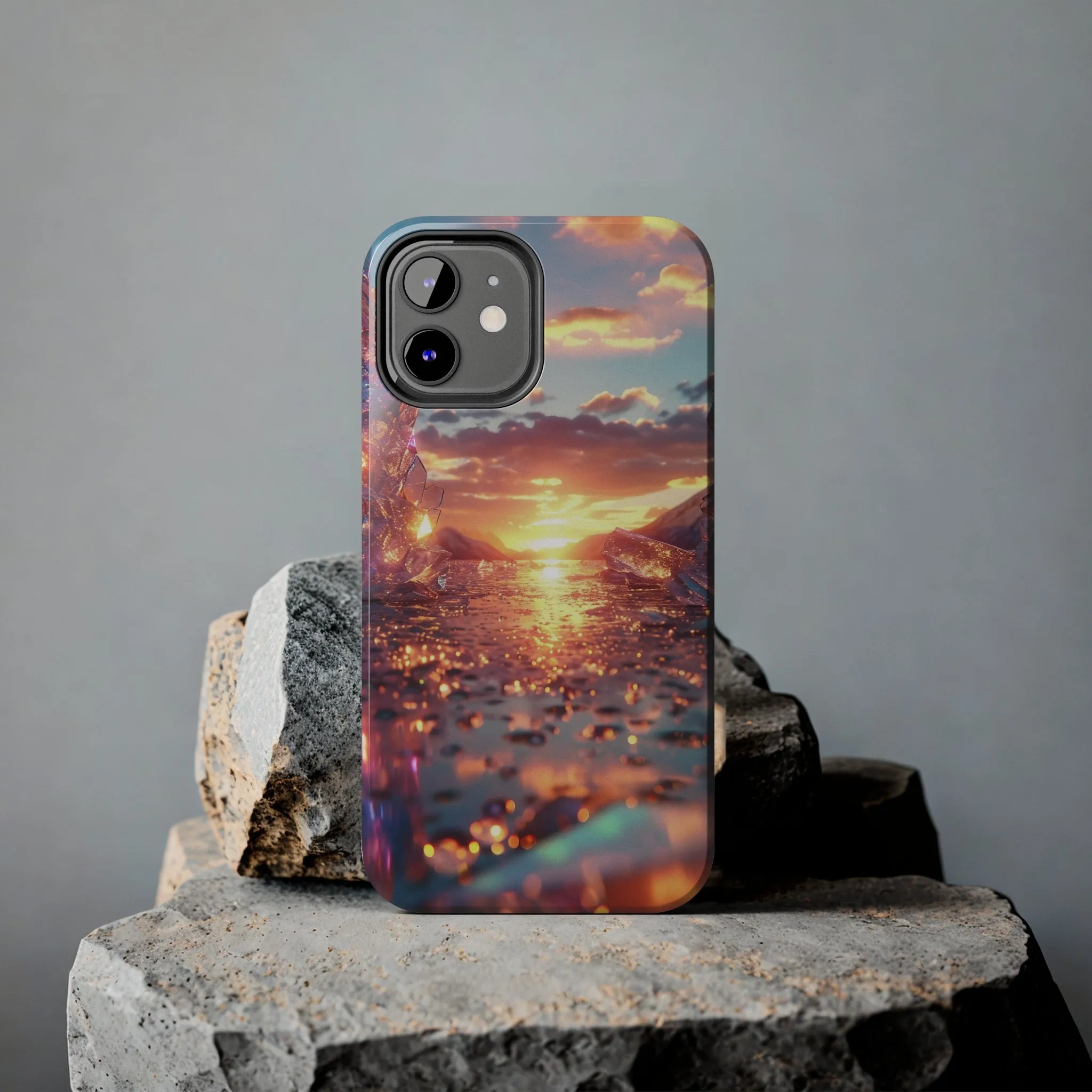 Abstract Sunrise Crystal Design Tough Phone Case