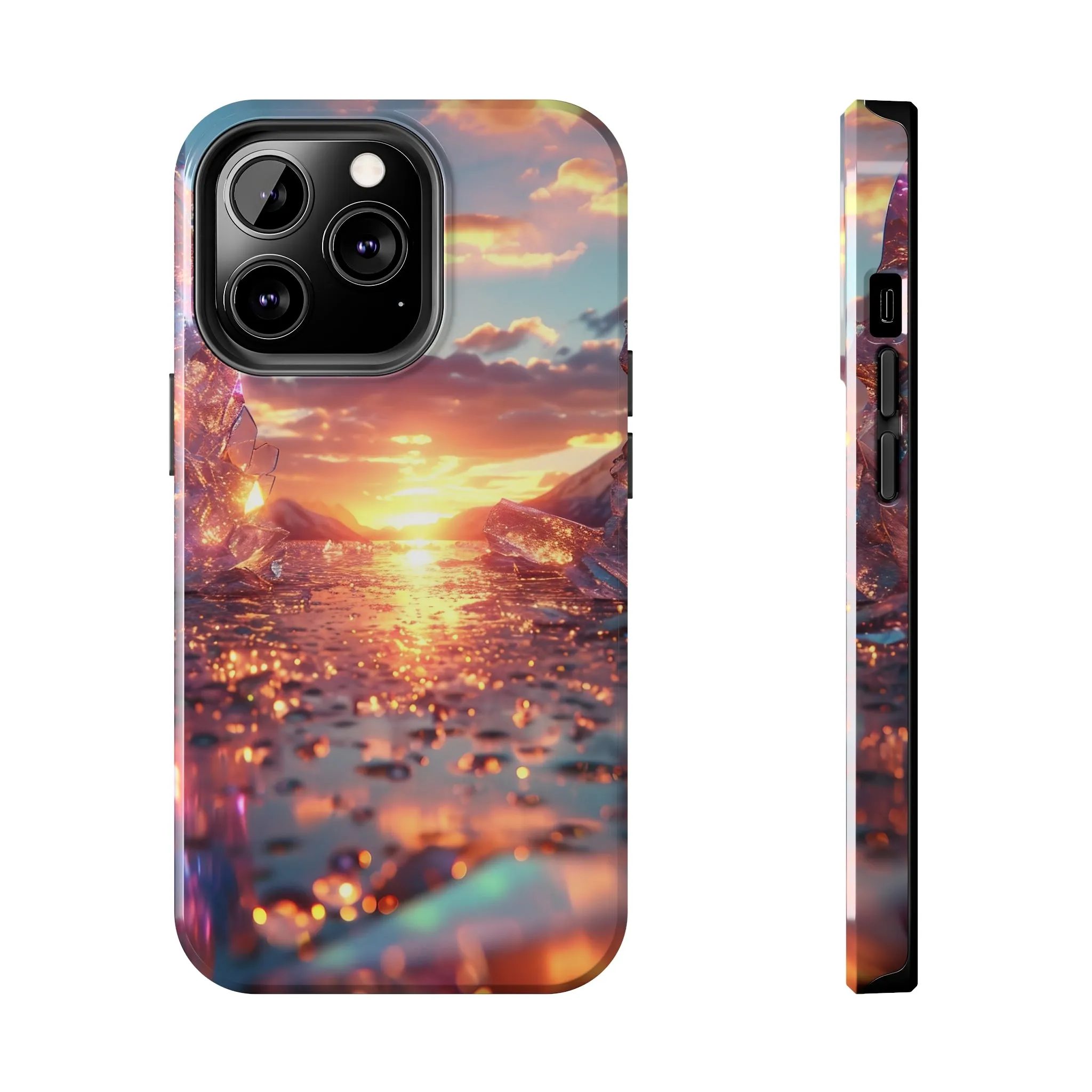 Abstract Sunrise Crystal Design Tough Phone Case