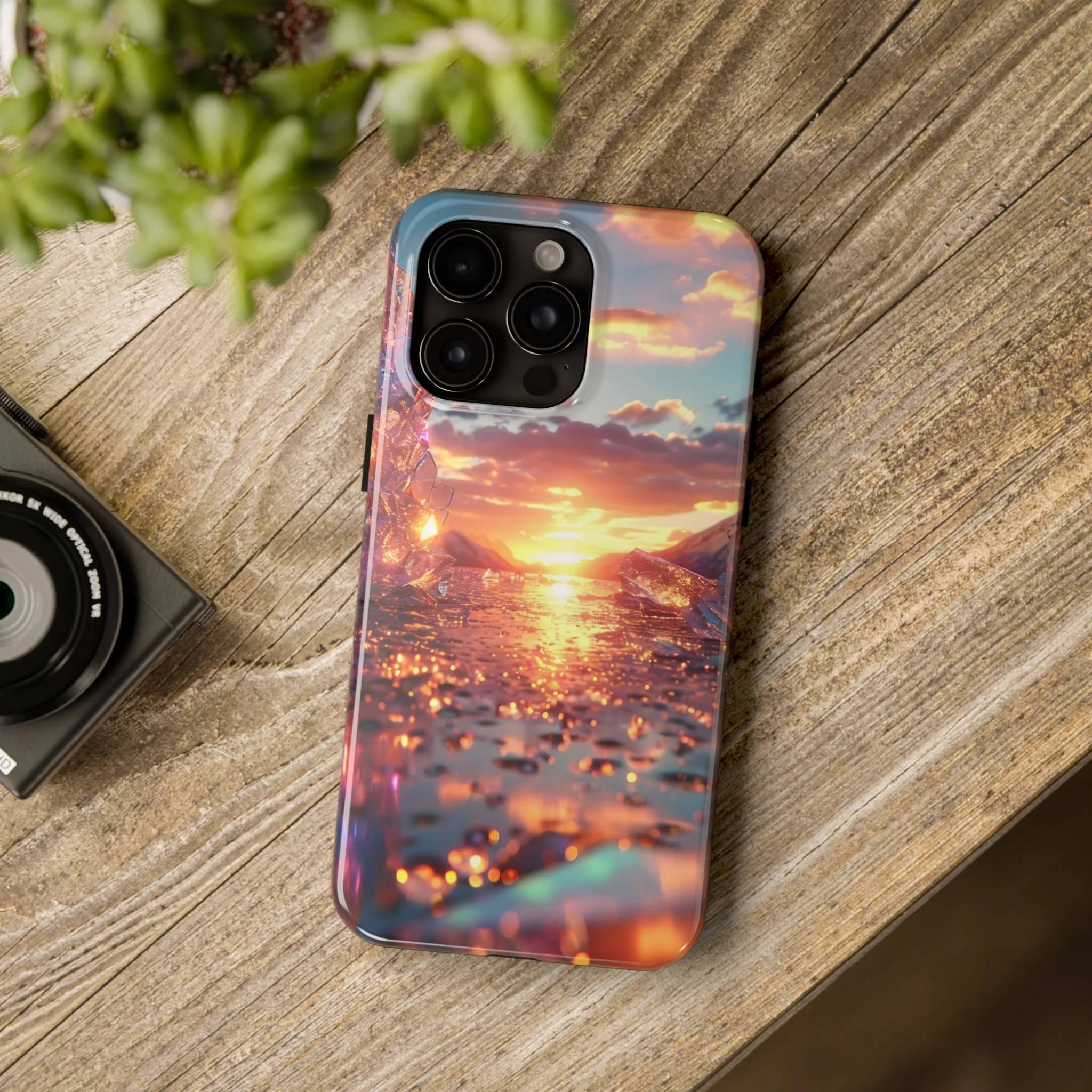 Abstract Sunrise Crystal Design Tough Phone Case