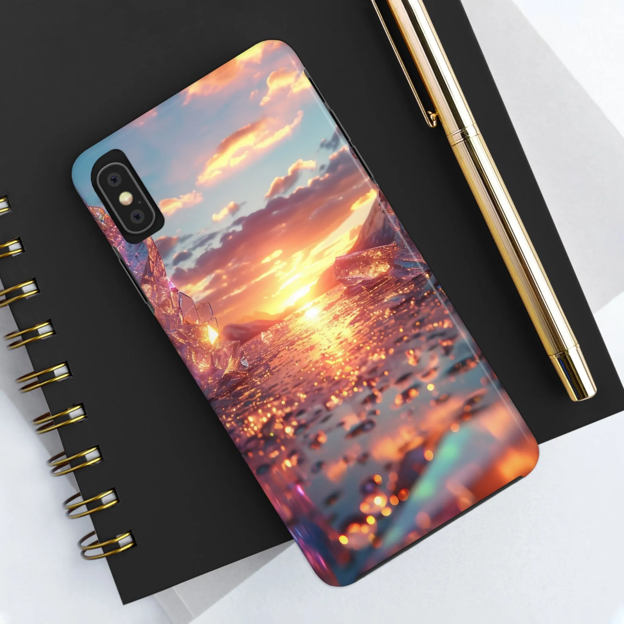 Abstract Sunrise Crystal Design Tough Phone Case