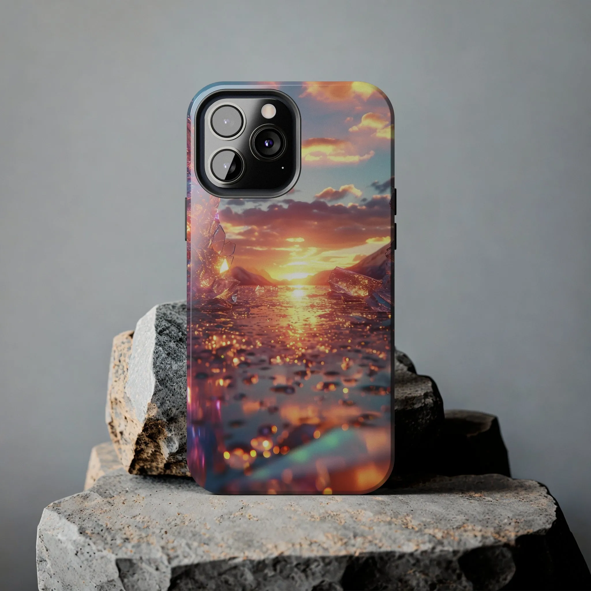 Abstract Sunrise Crystal Design Tough Phone Case