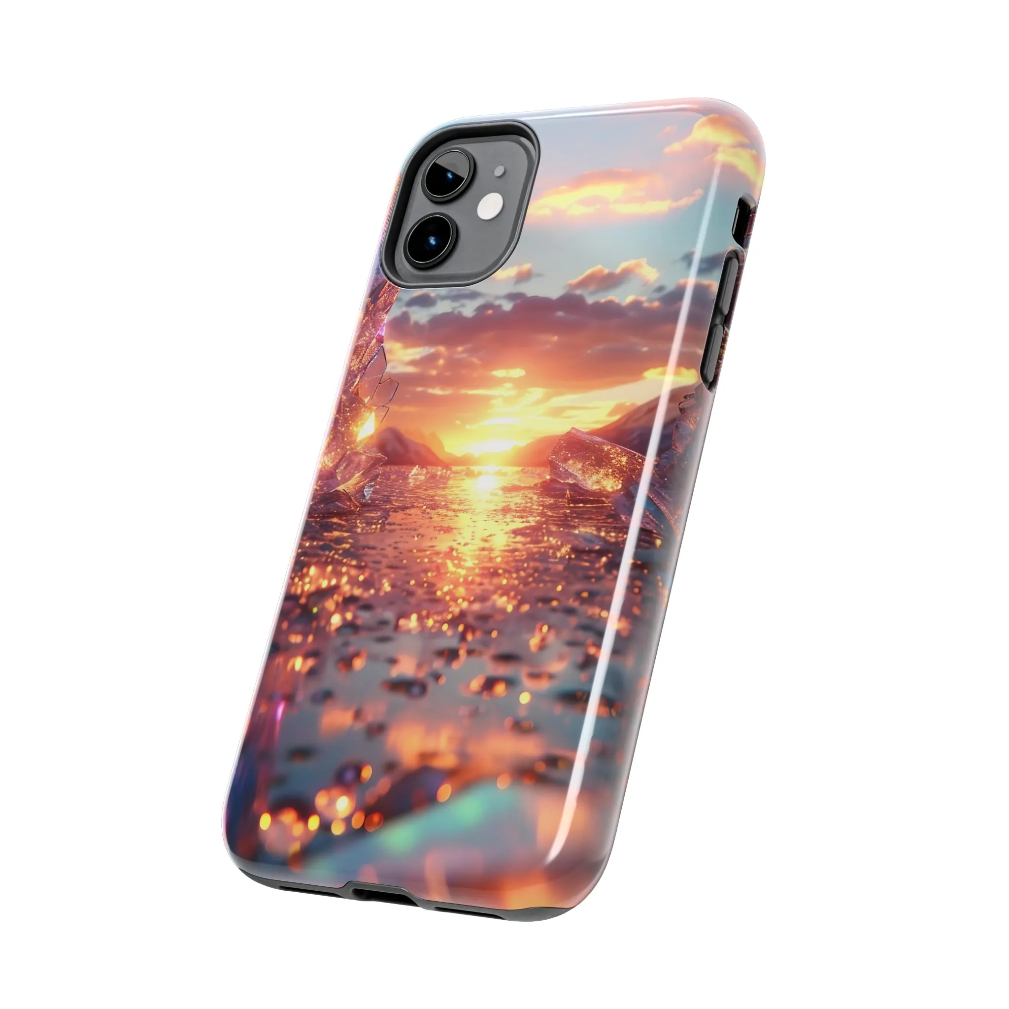 Abstract Sunrise Crystal Design Tough Phone Case