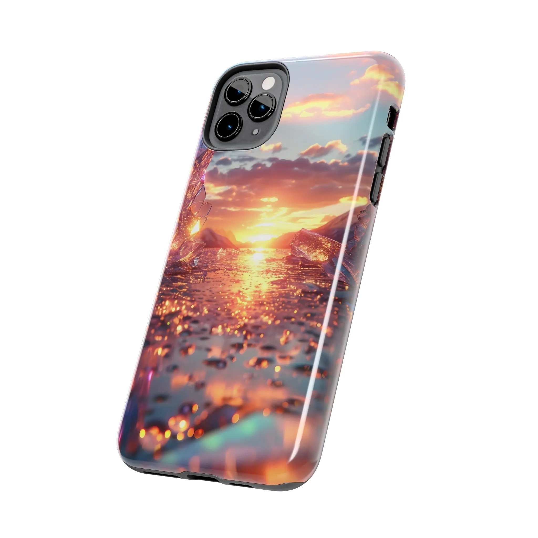 Abstract Sunrise Crystal Design Tough Phone Case