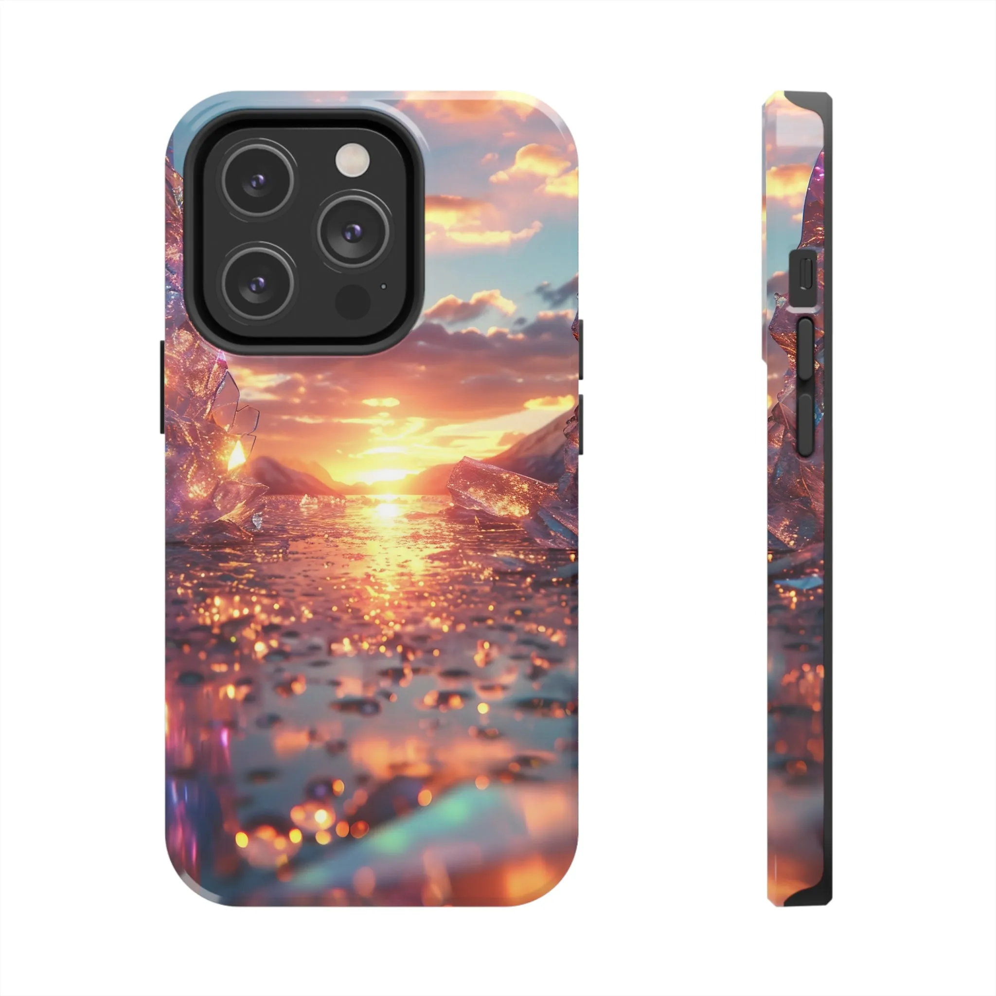 Abstract Sunrise Crystal Design Tough Phone Case