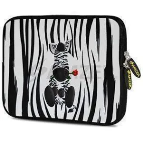 Amzer 7.75 Inch Neoprene iPad/Tablet Sleeve - Cute Zebra Rose