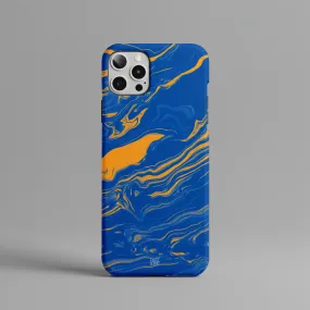 Aqua Gold | Marble Ink Pattern Hard Phone Case