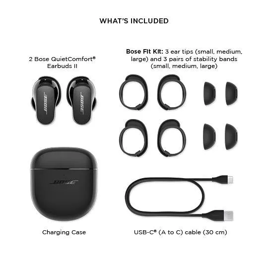 Bose QuietComfort Noise Cancelling Earbuds II (Black)