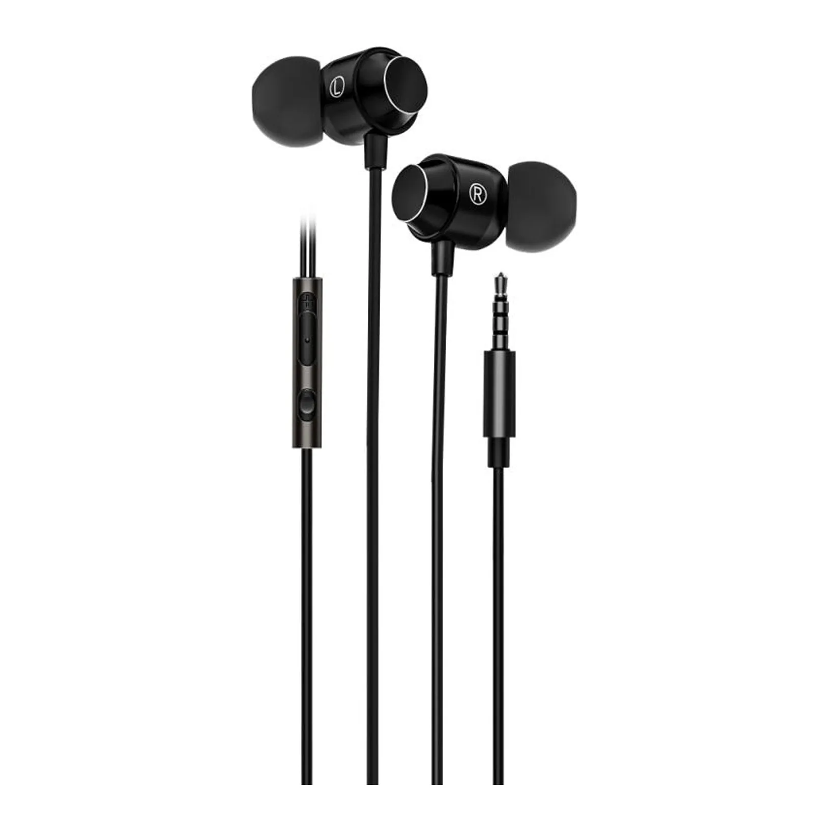 Core  Black Earbuds 3.5mm 1.2m