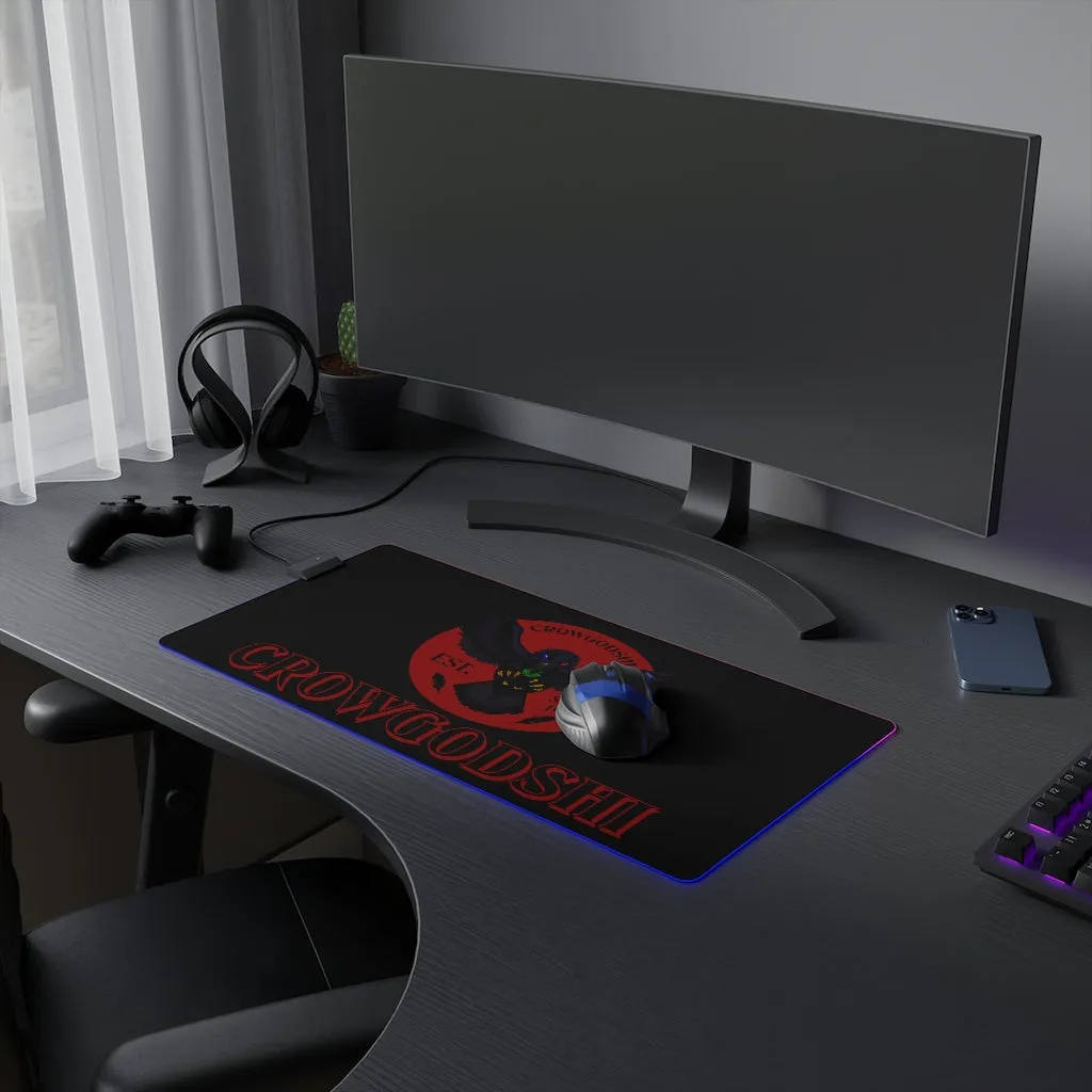 Crowgodshi LED Mouse Pad, BURGUNDY