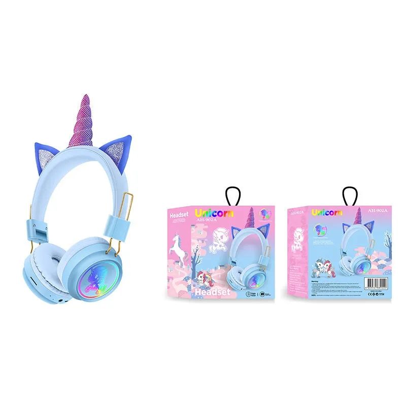 Cute Unicorn Creative Cartoon AH-902A Wireless Bluetooth Headphones