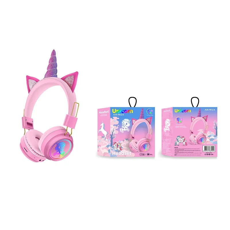 Cute Unicorn Creative Cartoon AH-902A Wireless Bluetooth Headphones