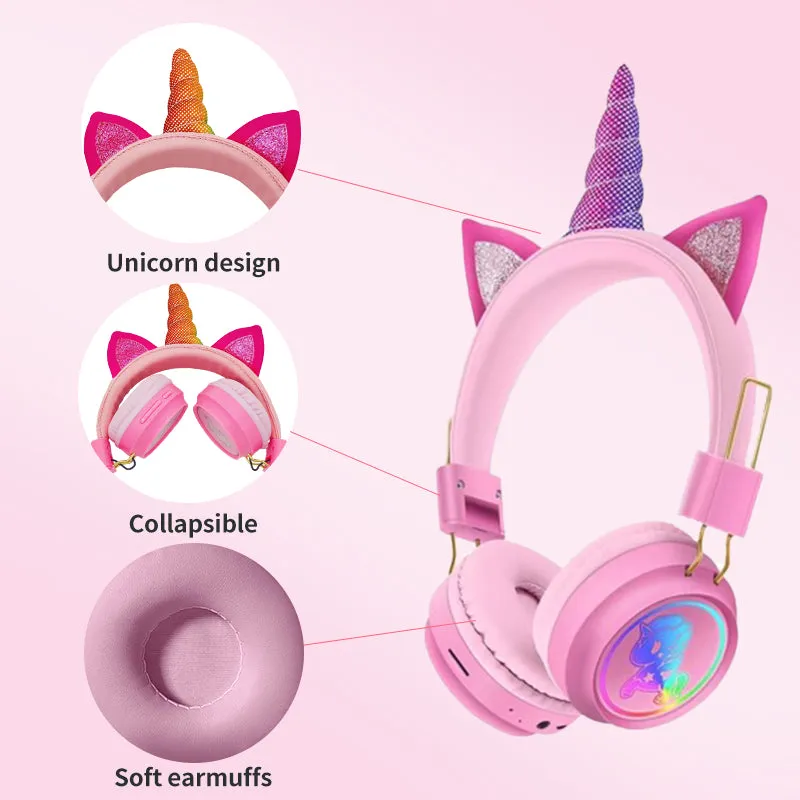 Cute Unicorn Creative Cartoon AH-902A Wireless Bluetooth Headphones