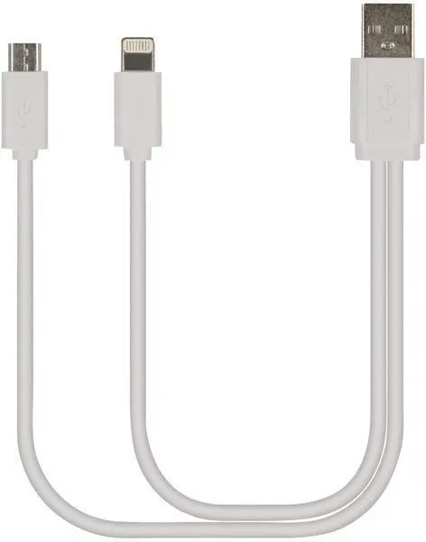 Dual Mini Lightning & Micro 2-in-1 USB Cable (~0.5ft) by iLIVE IAT06W