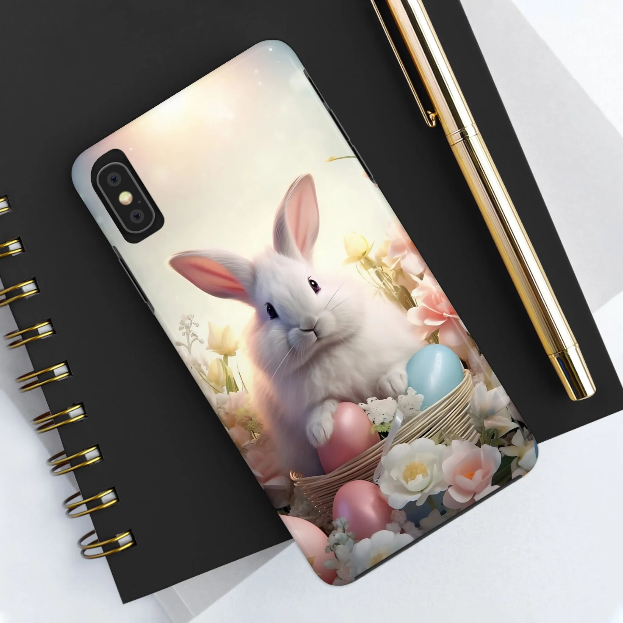 Easter Bunny Pattern Design Tough Phone Case compatible with a large variety of iPhone models, Gift, Phone Case