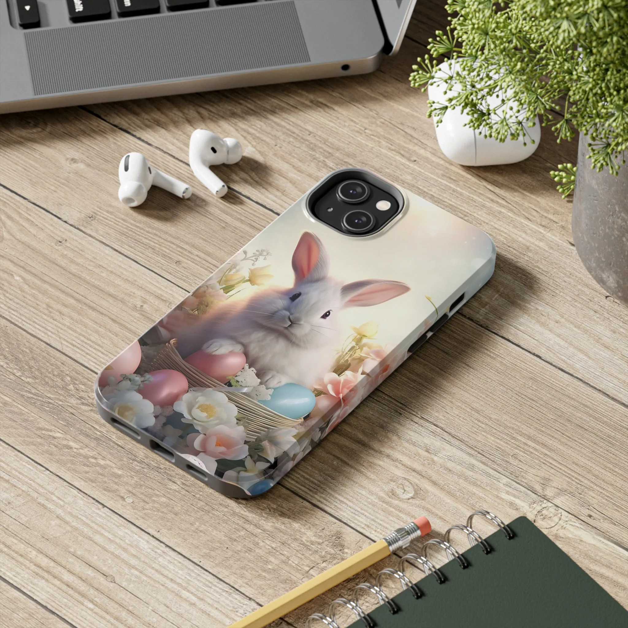 Easter Bunny Pattern Design Tough Phone Case compatible with a large variety of iPhone models, Gift, Phone Case