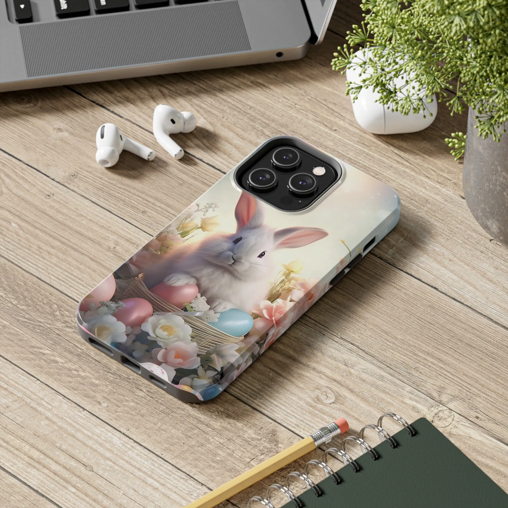 Easter Bunny Pattern Design Tough Phone Case compatible with a large variety of iPhone models, Gift, Phone Case