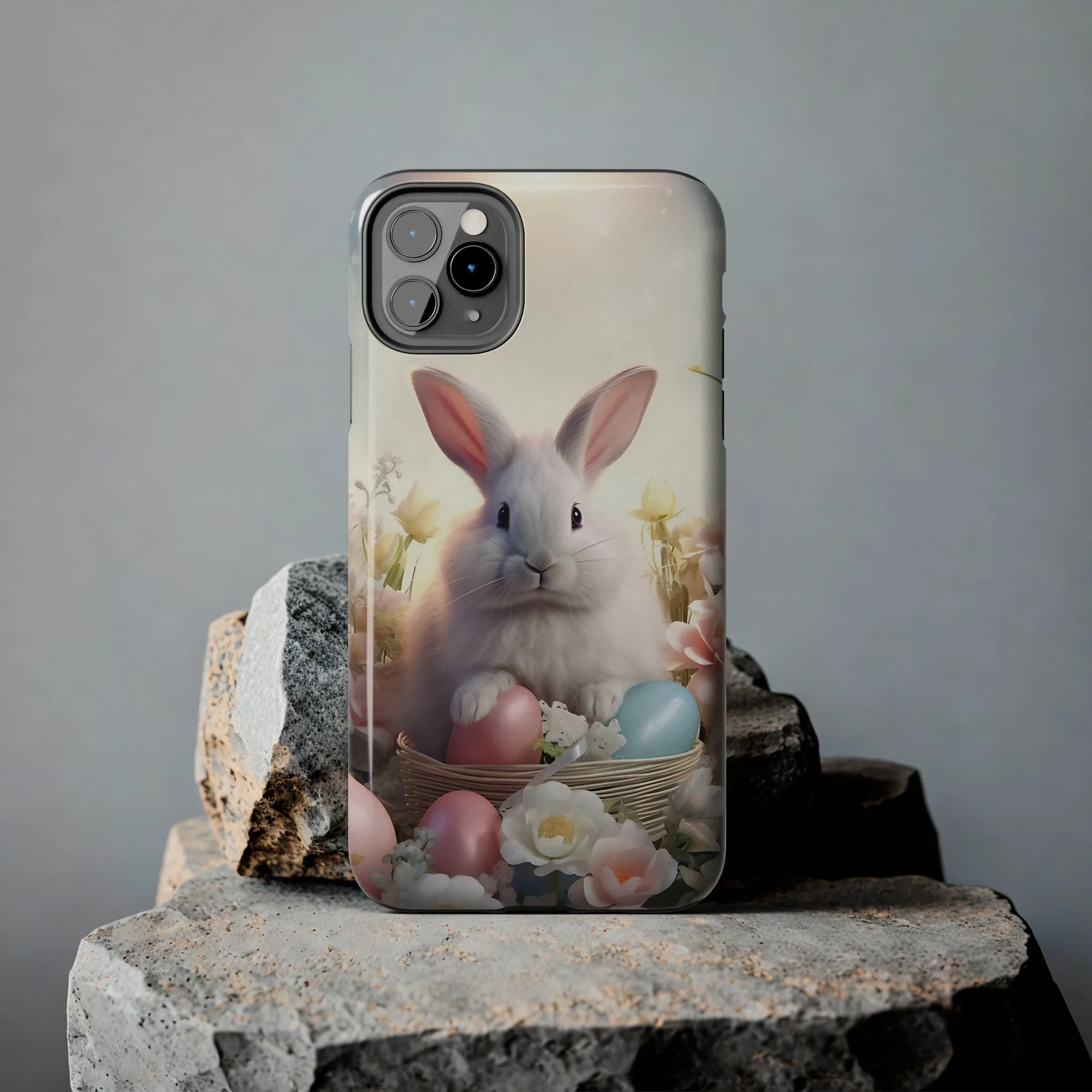 Easter Bunny Pattern Design Tough Phone Case compatible with a large variety of iPhone models, Gift, Phone Case