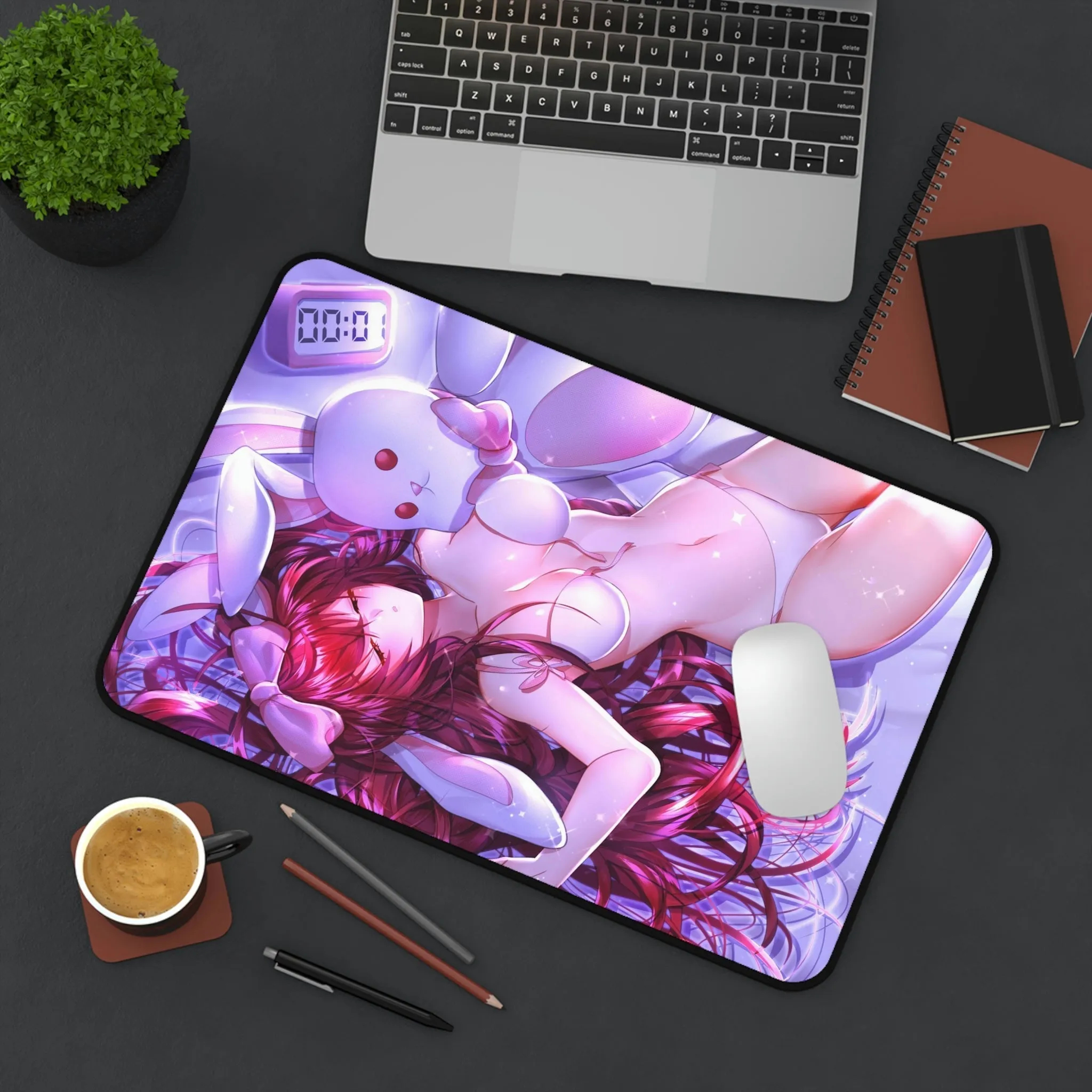 Elsword Sexy Mousepad - White Lingerie Elesis Desk Mat - Playmat