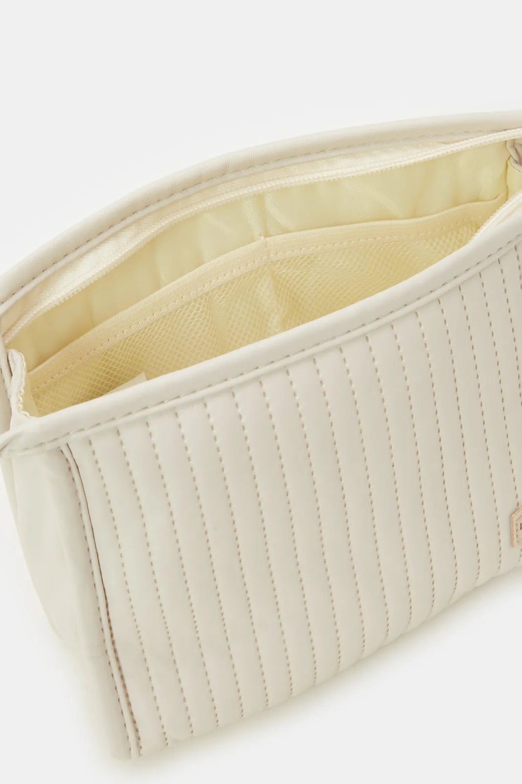 Girls Cream Travel Pouch