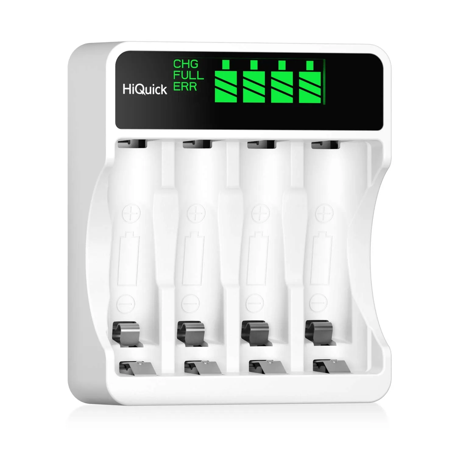 HiQuick 4-slot LCD Battery Charger for AA & AAA Rechargeable Batteries