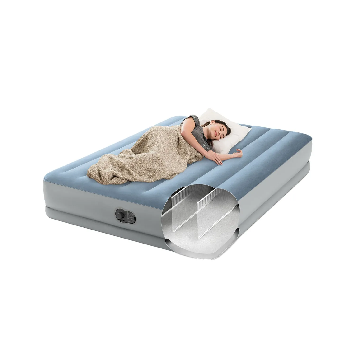 INTEX Queen Dura-Beam® Comfort Airbed w/ Fastfill USB Pump