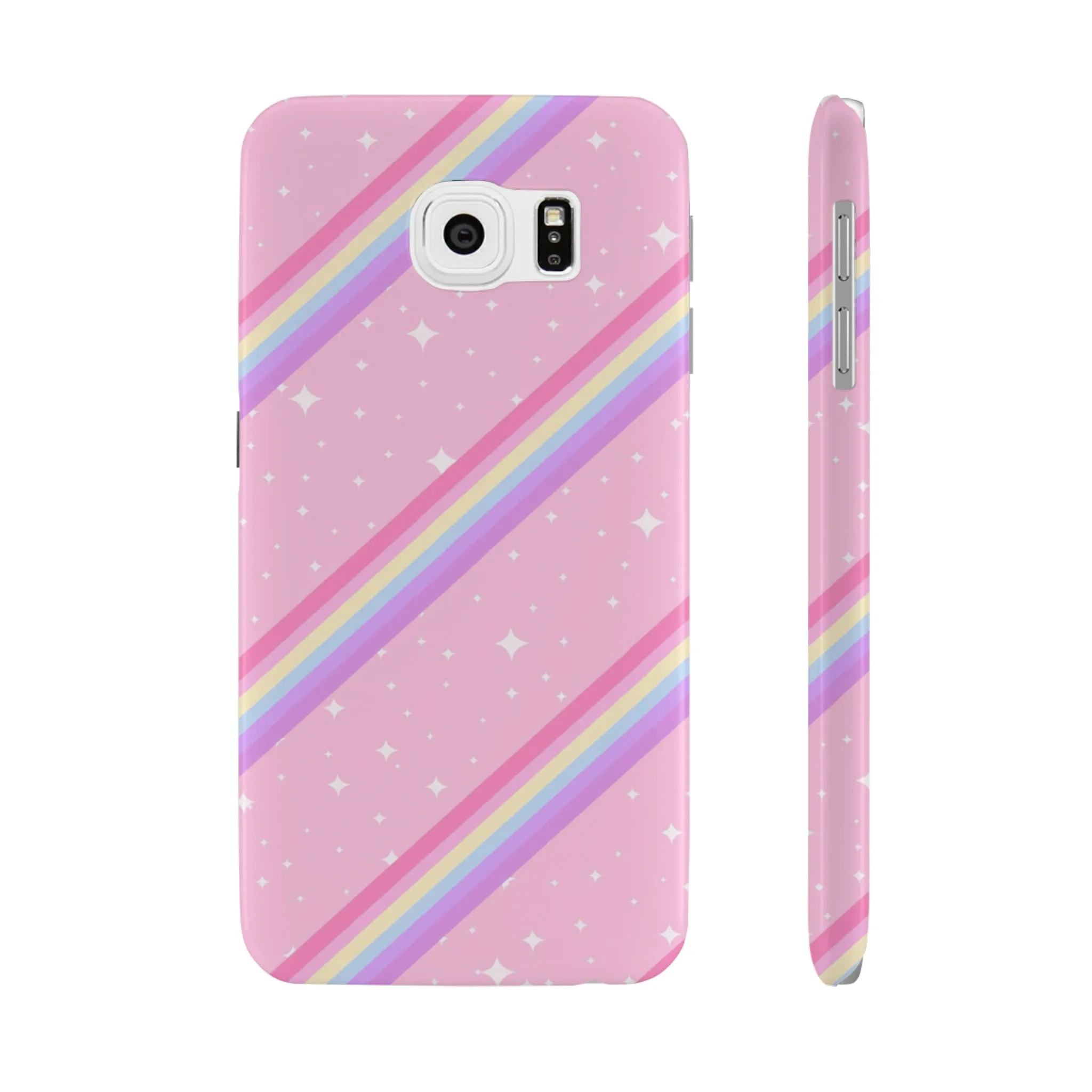 Kawaii Sparkle Cake Rainbow Beam Slim Phone Case