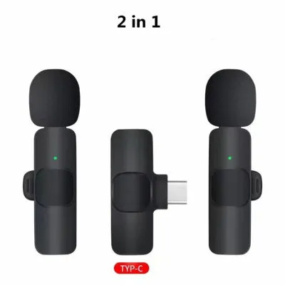 Lavalier Mini Microphone Wireless Audio, Video Recording With Phone Charging | Wireless Lapel Microphones | Chargeable Handheld Microphone