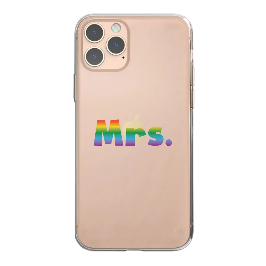 LGBT Mrs. Mrs. Rainbow Clear Matching Phone Cases