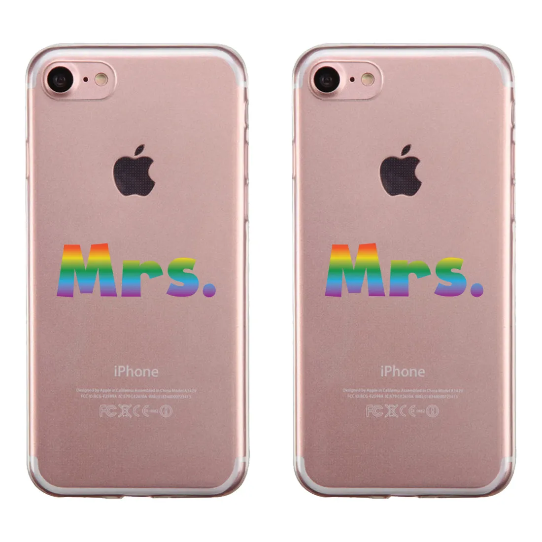 LGBT Mrs. Mrs. Rainbow Clear Matching Phone Cases