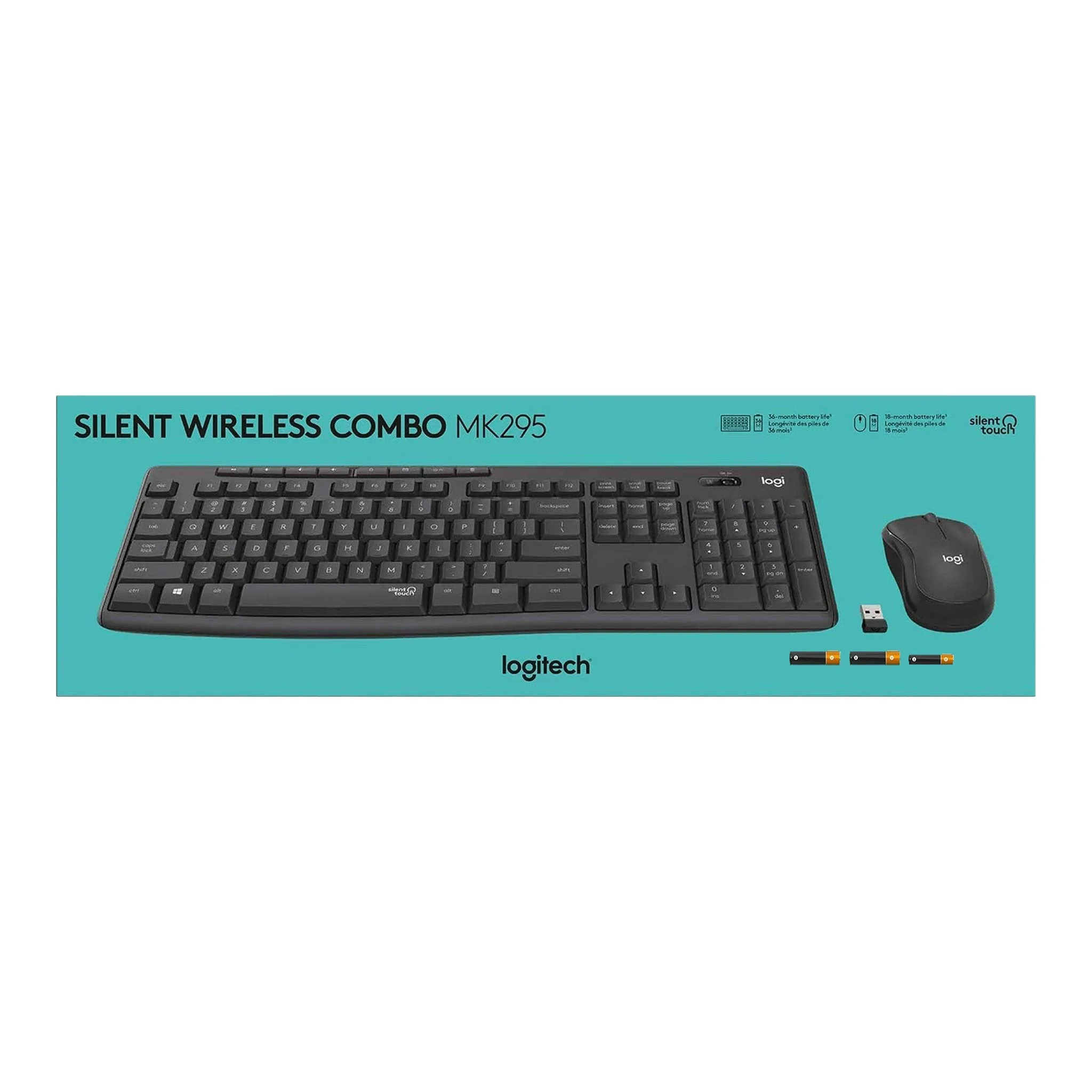 Logitech 920-009782 MK295 Silent Wireless Keyboard & Mouse Combo - Black