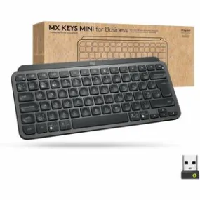 Logitech MX Keys Mini Wireless Illuminated Keyboard for Business, Compact, Logi Bolt Technology, Graphite