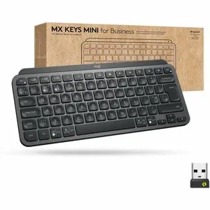 Logitech MX Keys Mini Wireless Illuminated Keyboard for Business, Compact, Logi Bolt Technology, Graphite