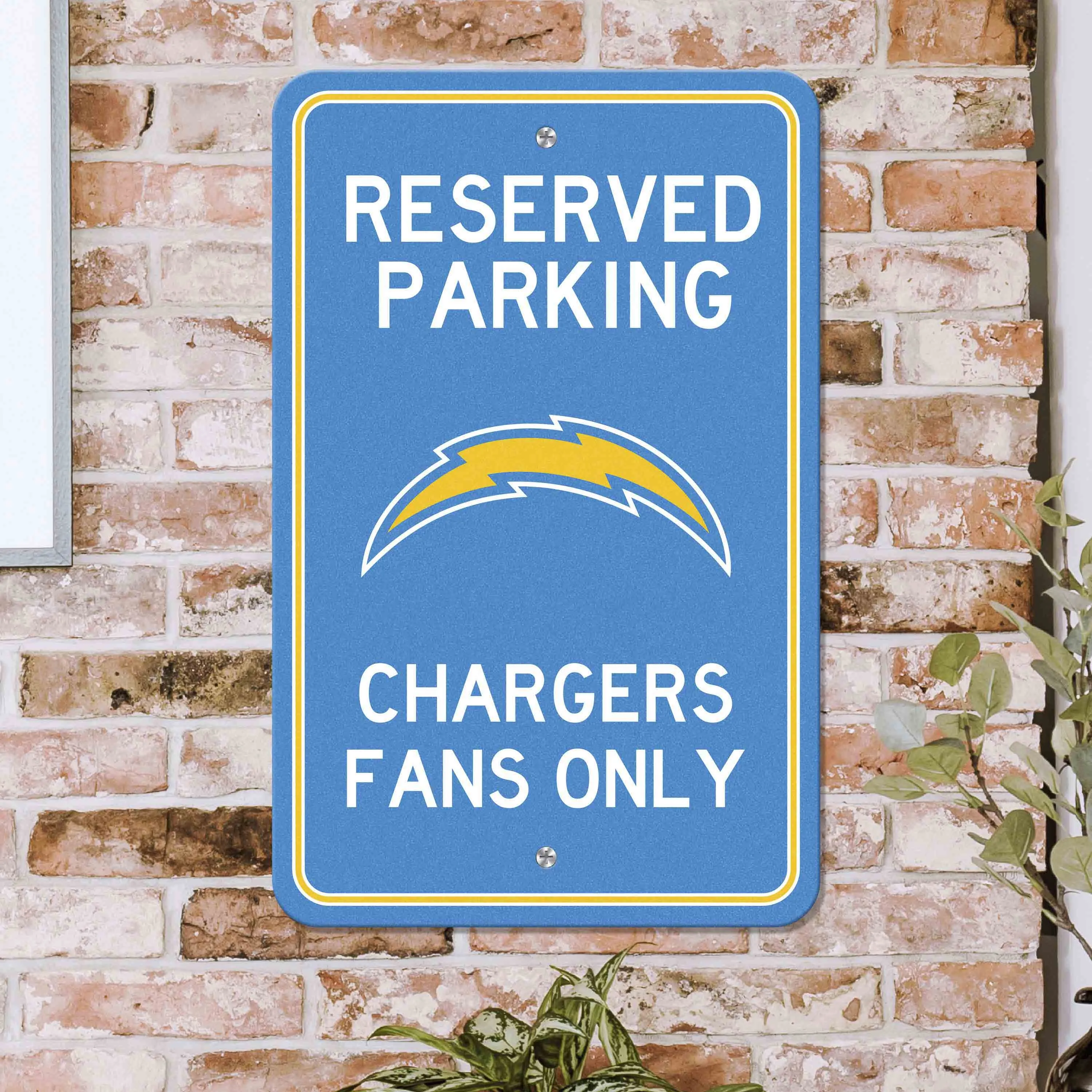 Los Angeles Chargers Team Color Reserved Parking Sign Décor 18in. X 11.5in. Lightweight