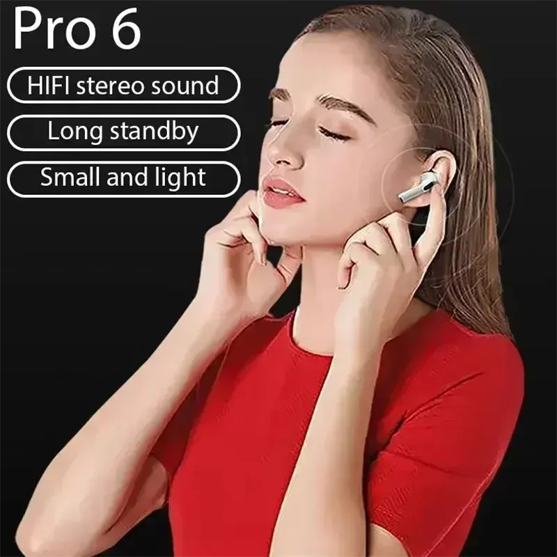 LS Original Pro 6 Bluetooth TWS Earbuds - Mini Wireless In-Ear Headphones for Xiaomi & Android