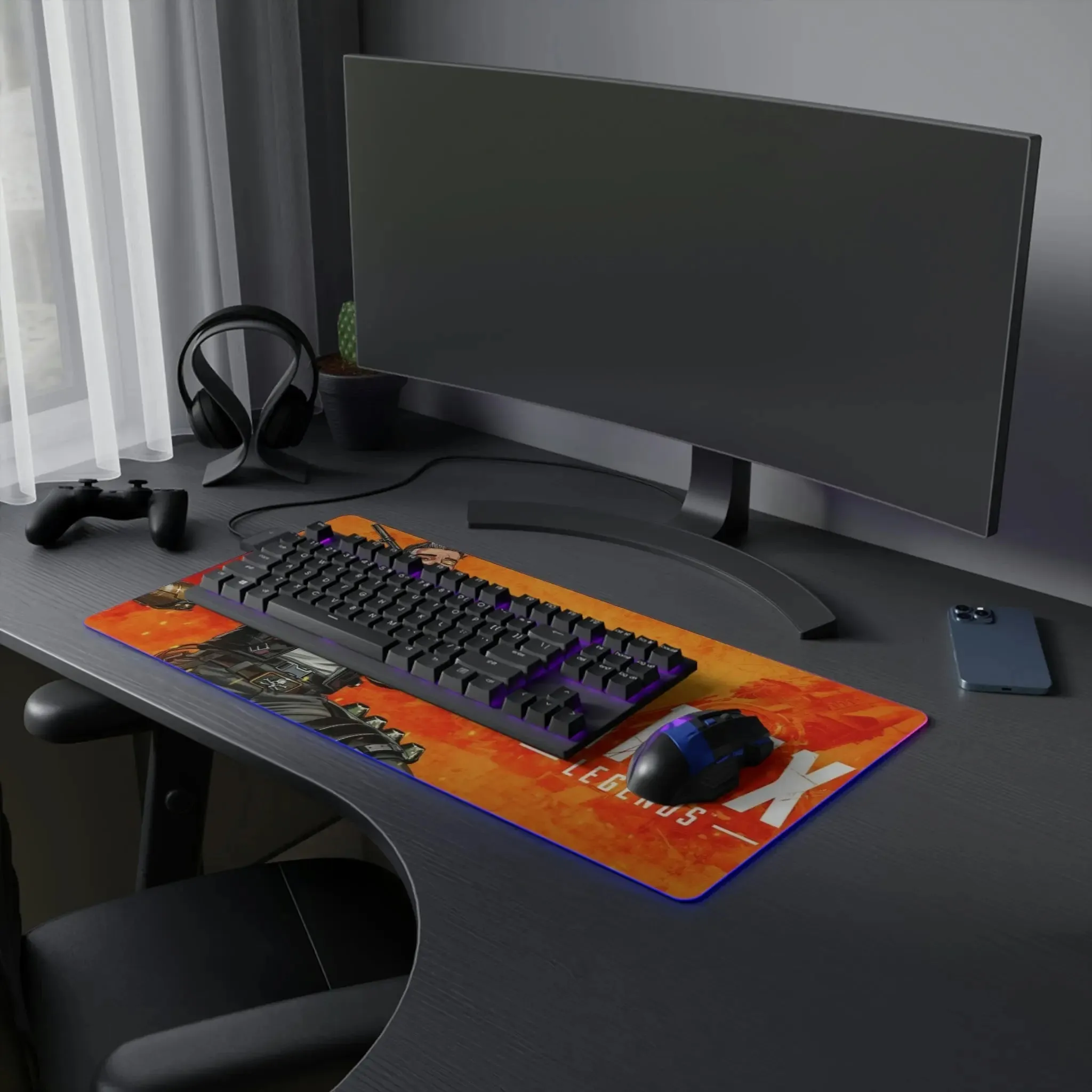 Neon Nexus: Illuminated Gaming Surface