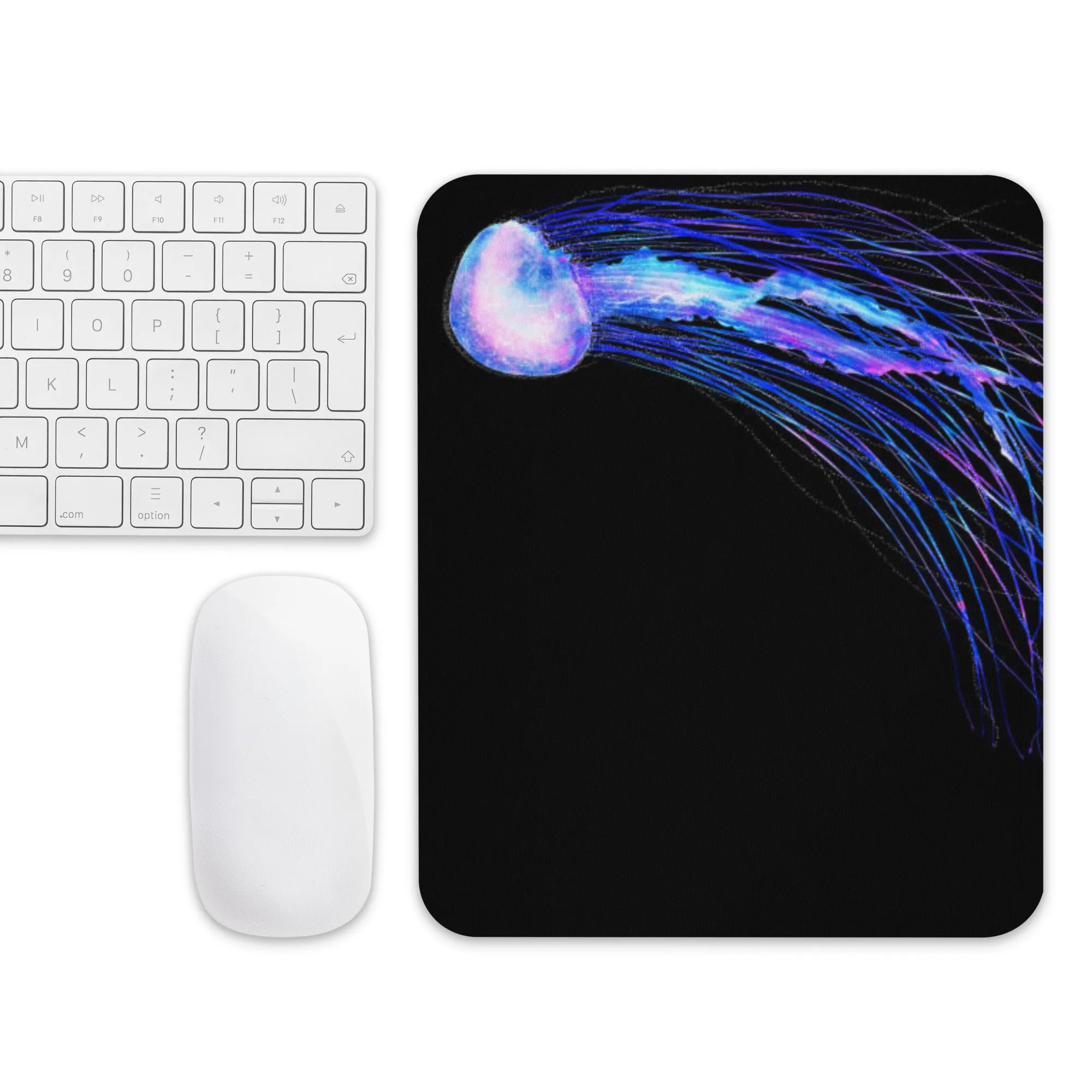 Padded Non-Slip Mousepad - Blue Jellyfish