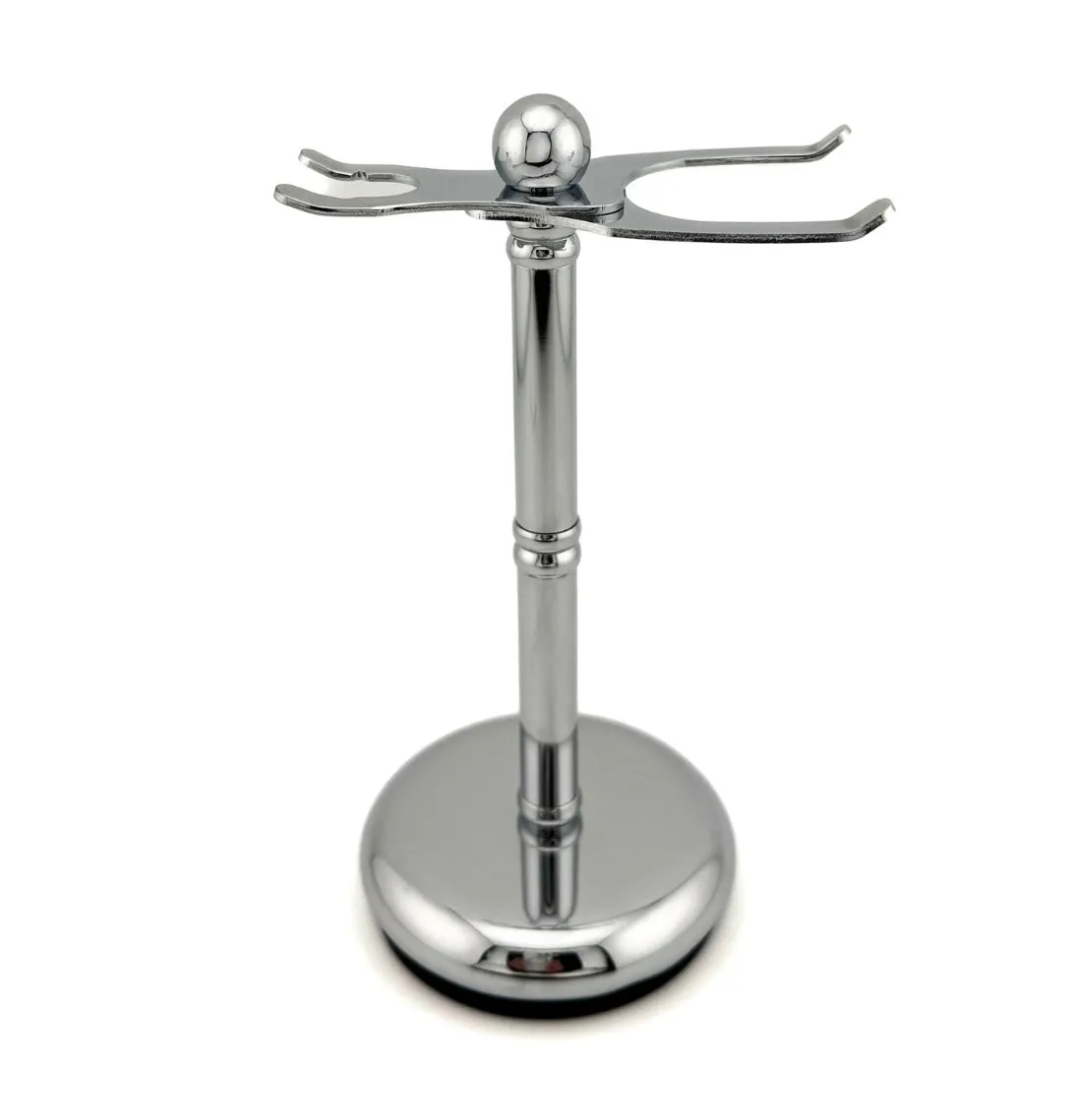 Parker ADJUSTABLE Deluxe Chrome Razor & Brush Shave Stand