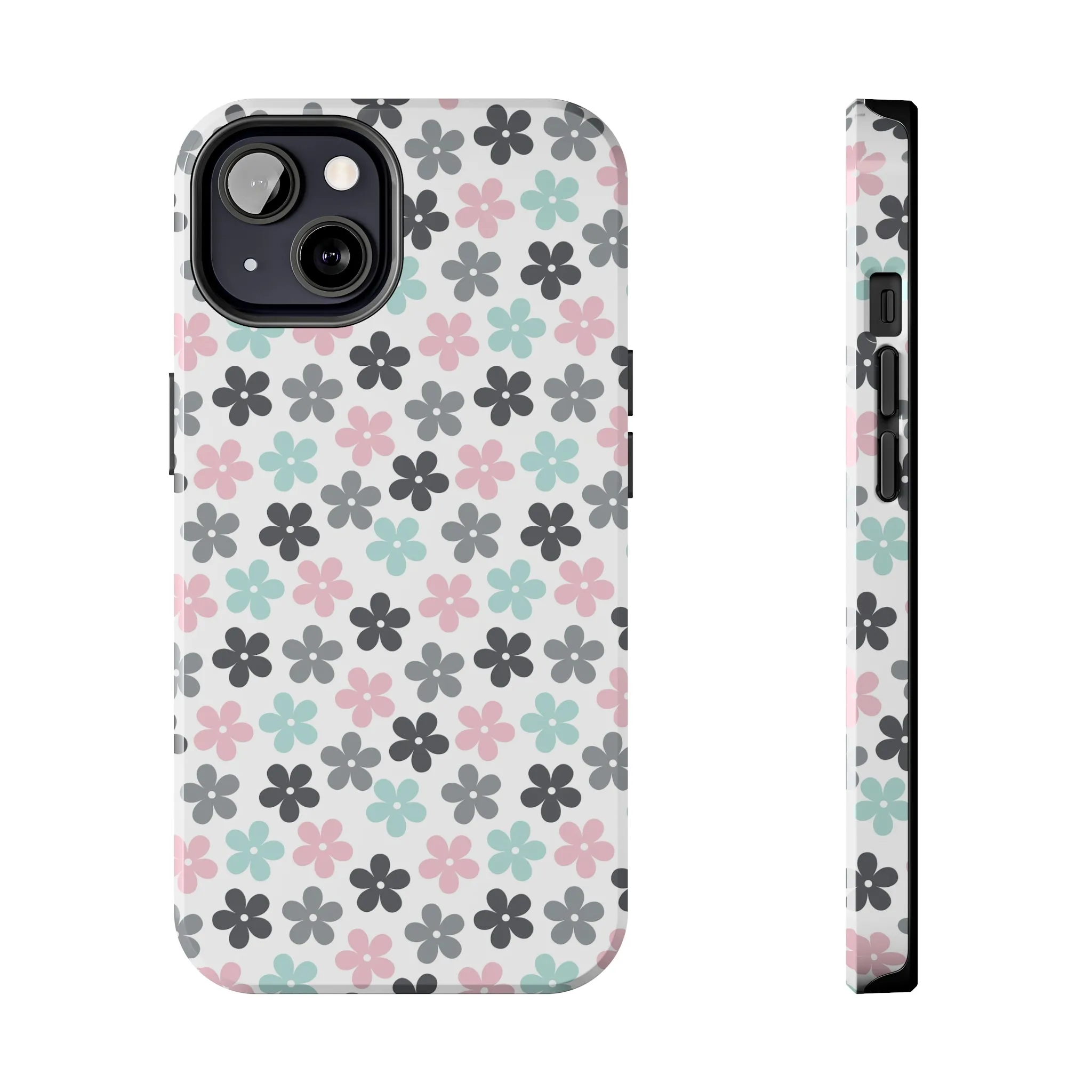 Pastel Groovy Flowers print design Tough Phone Case compatible with a large variety of iphone models