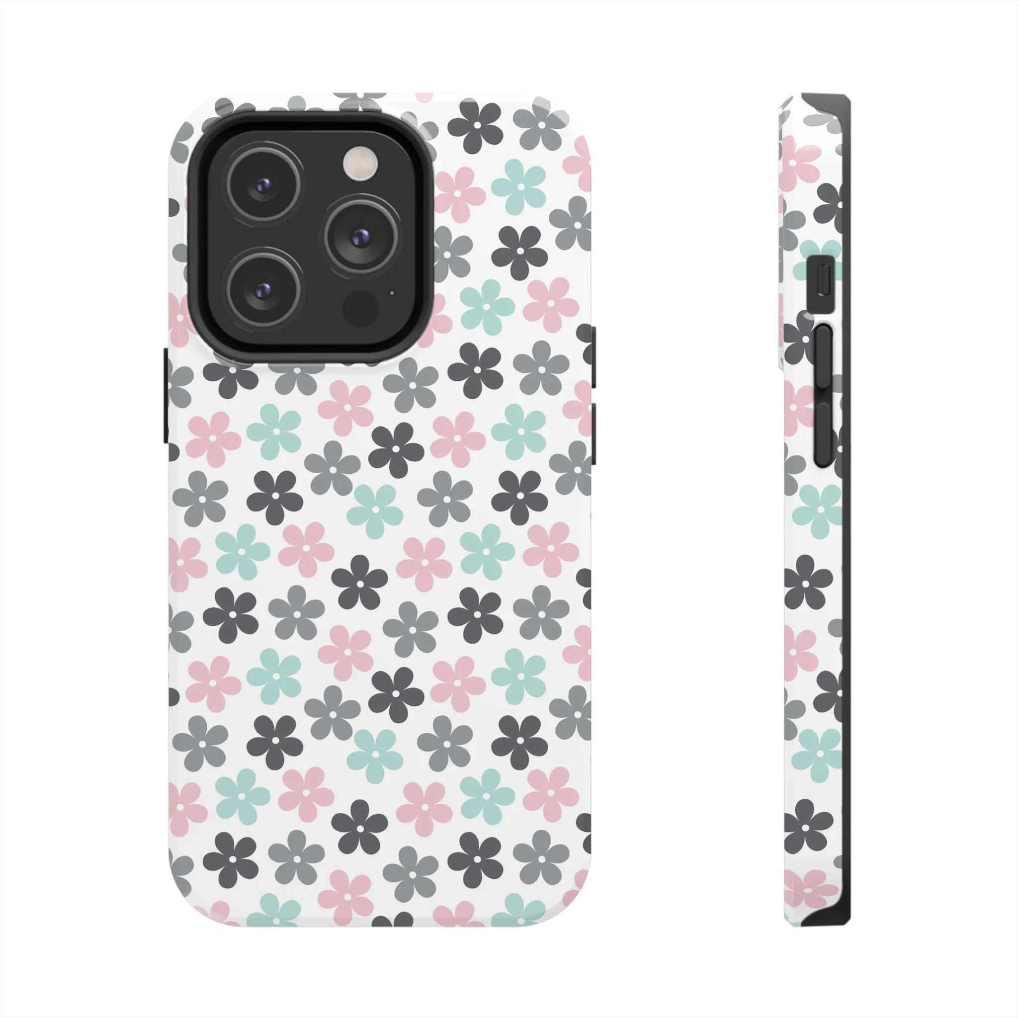 Pastel Groovy Flowers print design Tough Phone Case compatible with a large variety of iphone models