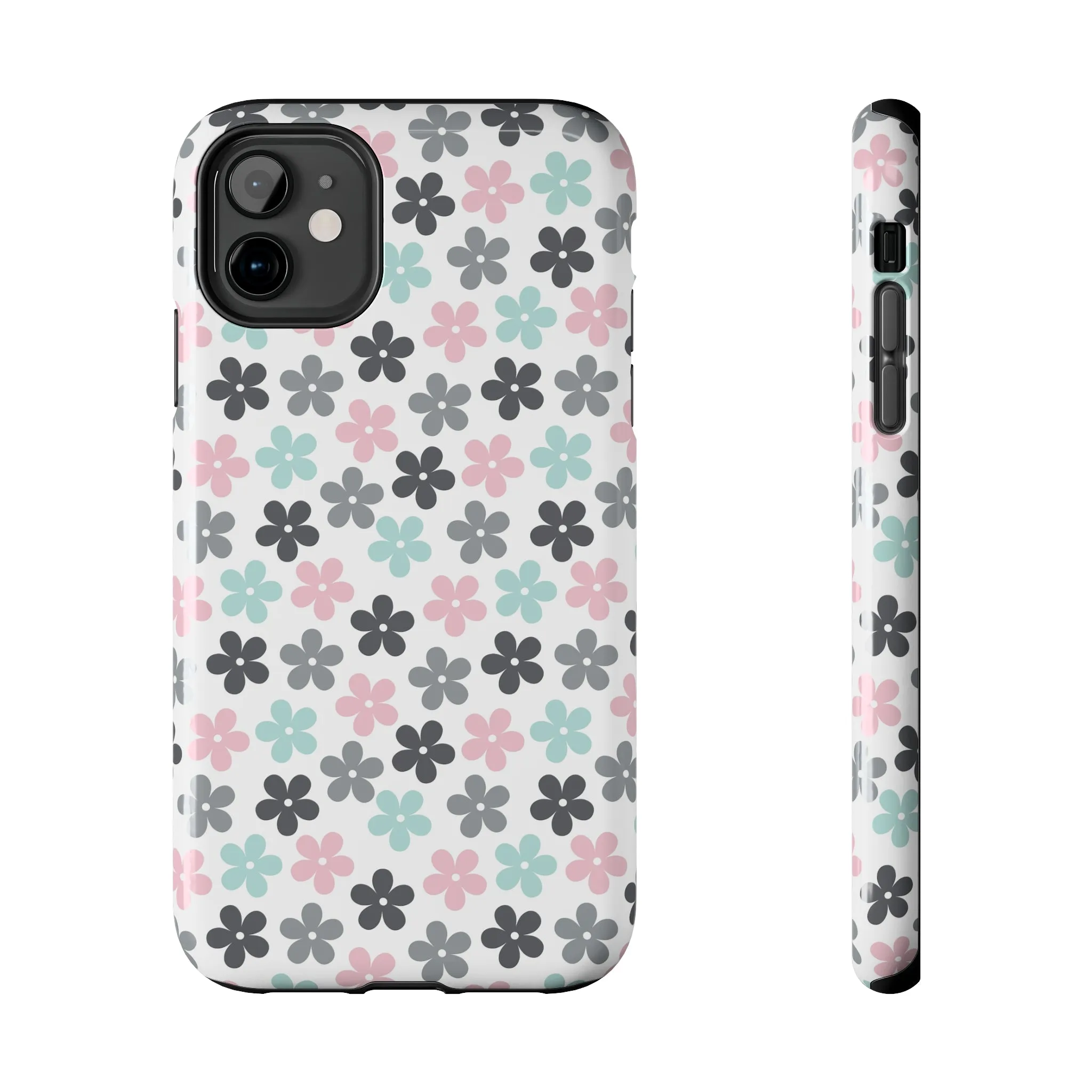 Pastel Groovy Flowers print design Tough Phone Case compatible with a large variety of iphone models