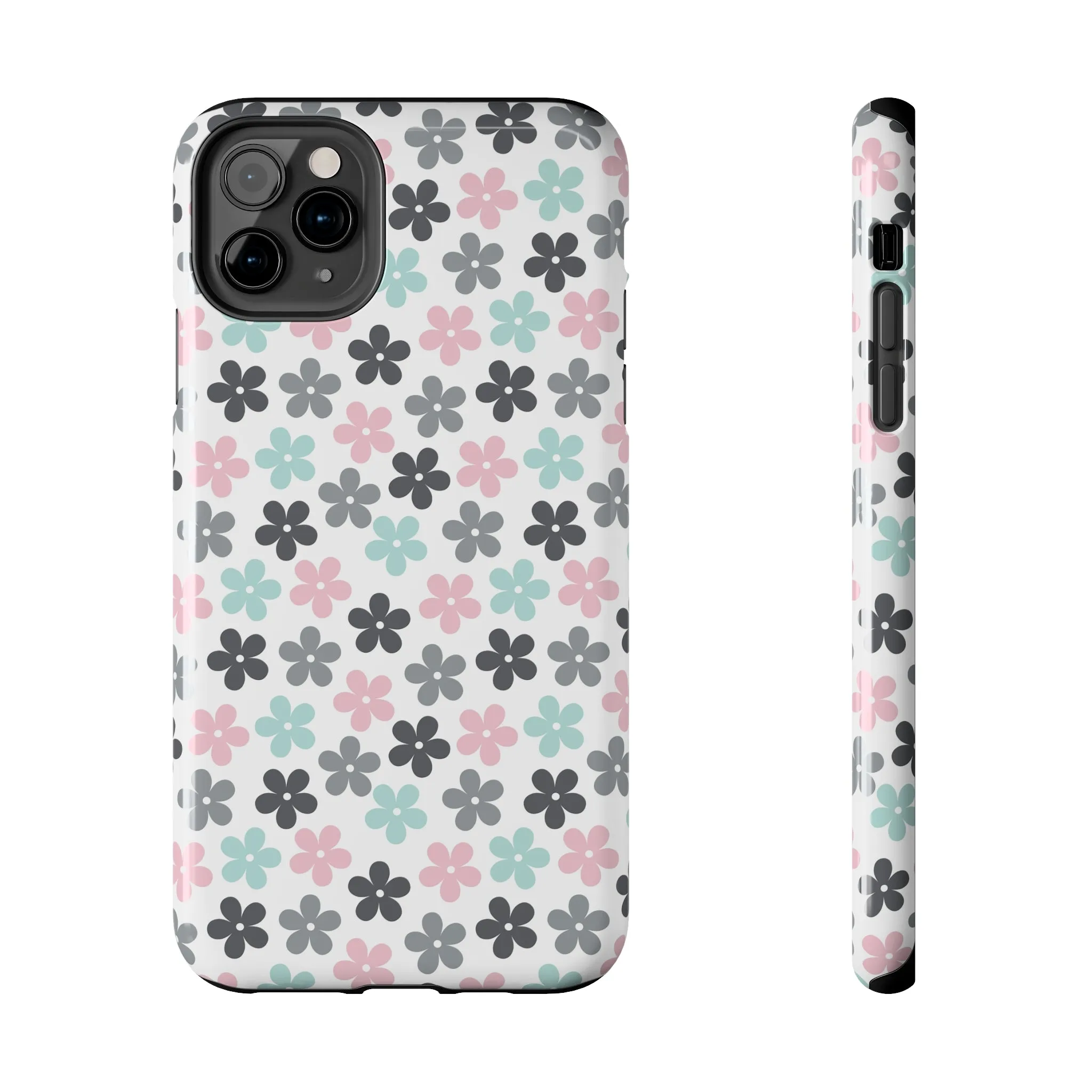 Pastel Groovy Flowers print design Tough Phone Case compatible with a large variety of iphone models